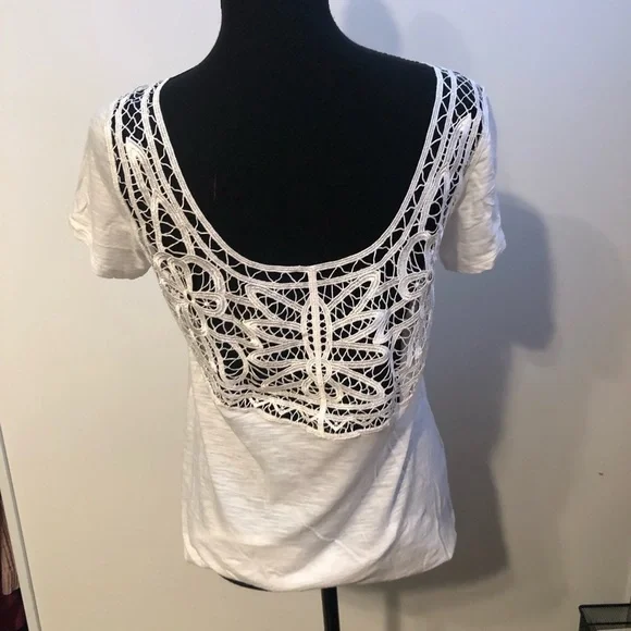 Express White Crochet Top XS - Picture 2 of 3